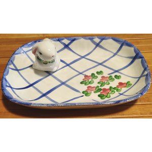 1996 Vintage Annalea Collection Anne Albutine Giftcraft Bunny Tray / Dish 5x7"